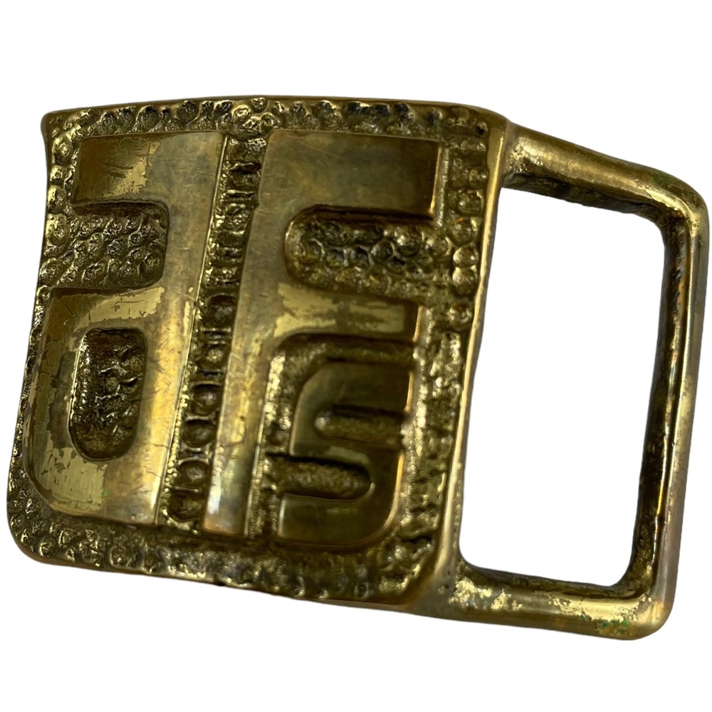 Vintage AFS American Field Service 70s USA Solid Brass Belt Buckle Intercultural